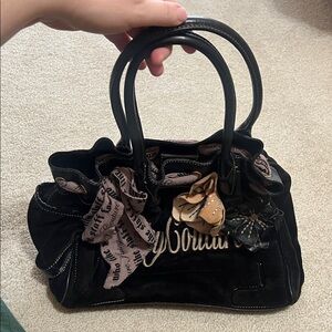 Vintage Juicy Couture Black Satchel with Pink Accents